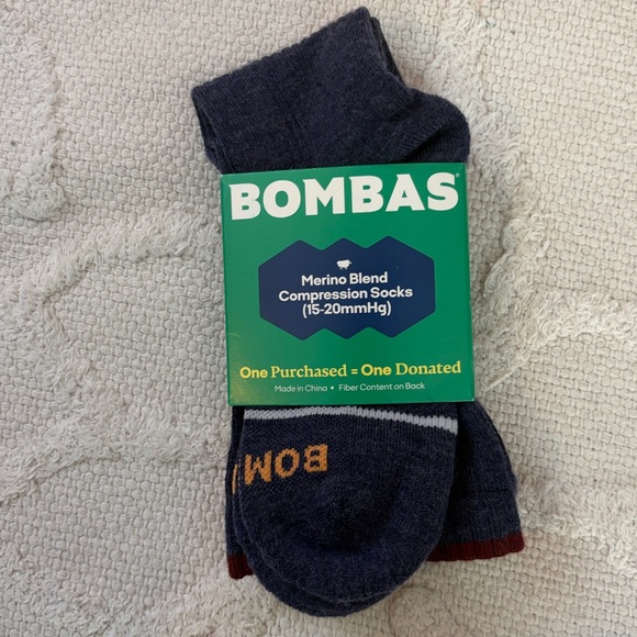 BOMBAS MERINO WOOL BLEND EVERYDAY COMPRESSION SOCKS BALTIC BLUE KNEE HIGH W S - Picture 5 of 7